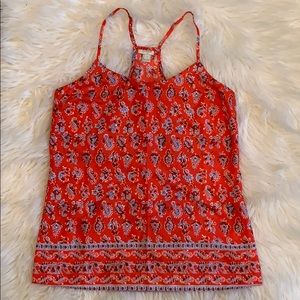 J. Crew Red Printed Racerback Cami | Size 4 | NWT